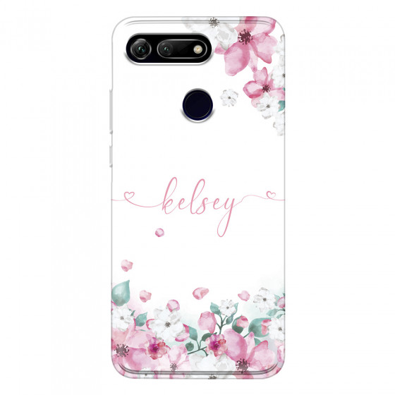 HONOR - Honor View 20 - Soft Clear Case - Watercolor Flowers Handwritten