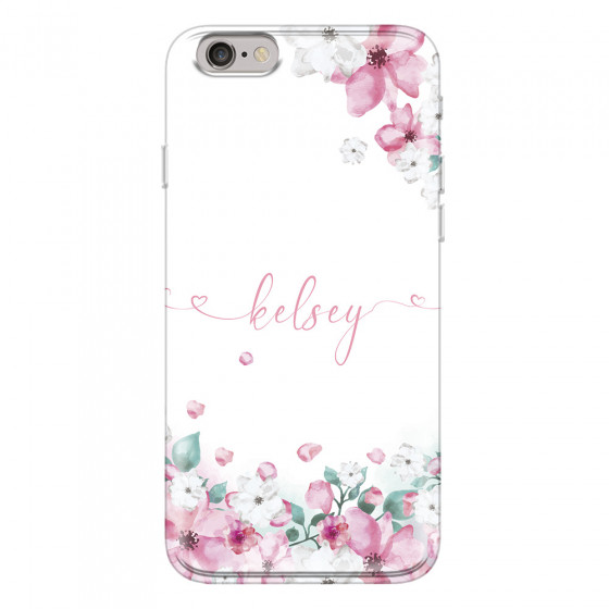 APPLE - iPhone 6S - Soft Clear Case - Watercolor Flowers Handwritten
