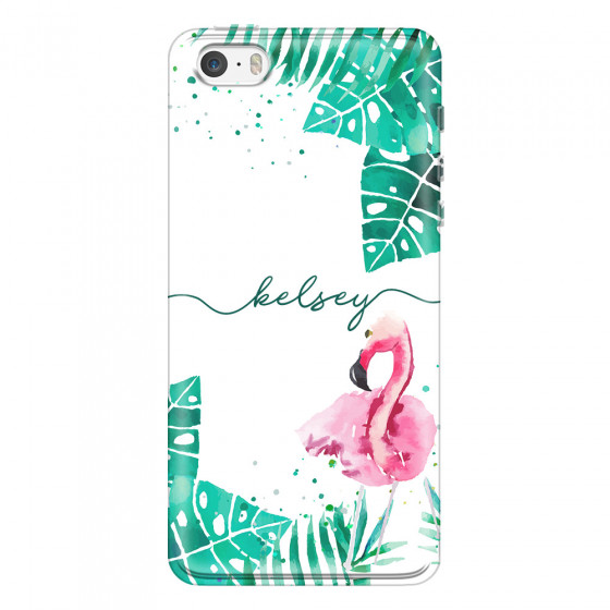 APPLE - iPhone 5S - Soft Clear Case - Flamingo Watercolor