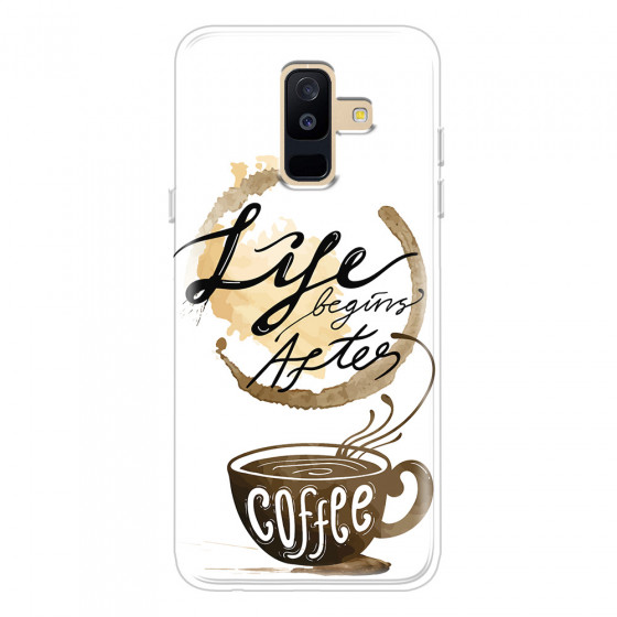 SAMSUNG - Galaxy A6 Plus 2018 - Soft Clear Case - Life begins after coffee