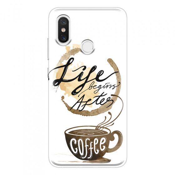 XIAOMI - Mi 8 - Soft Clear Case - Life begins after coffee