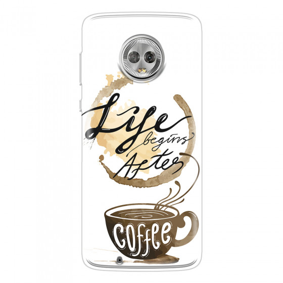 MOTOROLA by LENOVO - Moto G6 - Soft Clear Case - Life begins after coffee