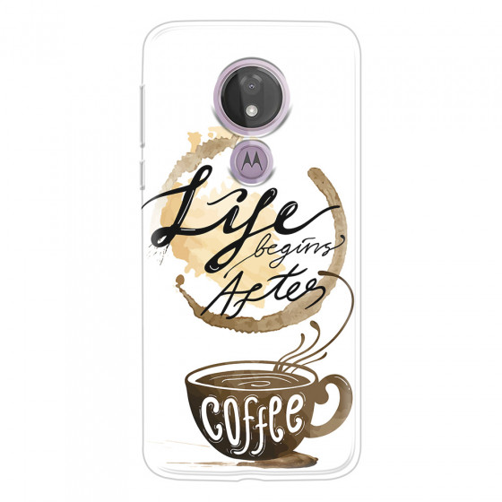 MOTOROLA by LENOVO - Moto G7 Power - Soft Clear Case - Life begins after coffee
