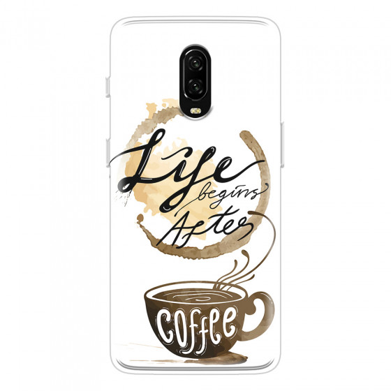 ONEPLUS - OnePlus 6T - Soft Clear Case - Life begins after coffee
