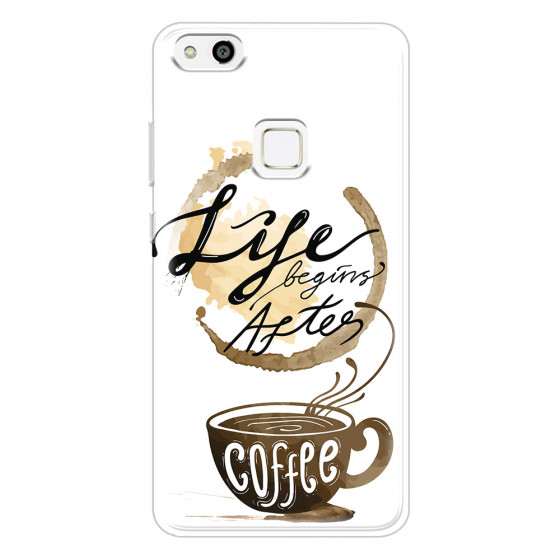 HUAWEI - P10 Lite - Soft Clear Case - Life begins after coffee