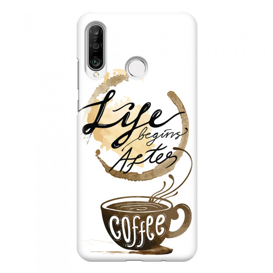 HUAWEI - P30 Lite - 3D Snap Case - Life begins after coffee