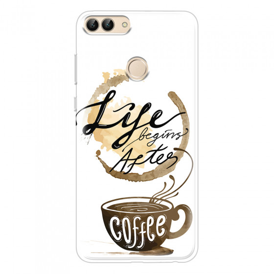 HUAWEI - P Smart 2018 - Soft Clear Case - Life begins after coffee