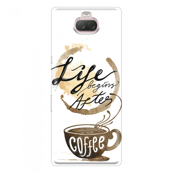 SONY - Sony 10 Plus - Soft Clear Case - Life begins after coffee