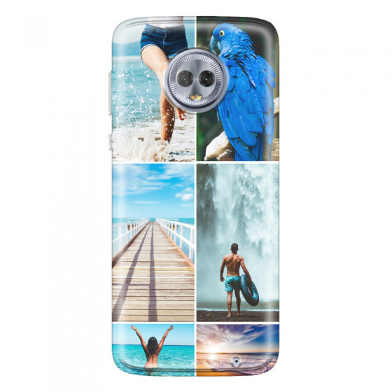 MOTOROLA by LENOVO - Moto G6 Plus - Soft Clear Case - Collage of 6