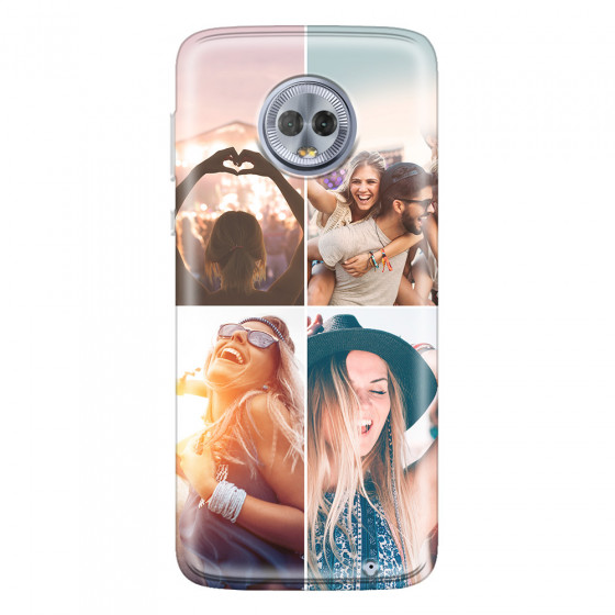MOTOROLA by LENOVO - Moto G6 Plus - Soft Clear Case - Collage of 4