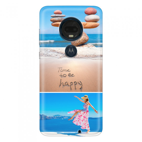 MOTOROLA by LENOVO - Moto G7 Plus - Soft Clear Case - Collage of 3
