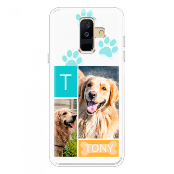 SAMSUNG - Galaxy A6 Plus 2018 - Soft Clear Case - Dog Collage
