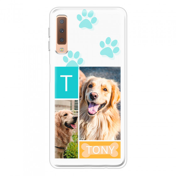 SAMSUNG - Galaxy A7 2018 - Soft Clear Case - Dog Collage