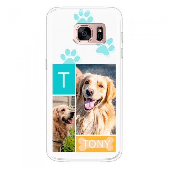 SAMSUNG - Galaxy S7 - Soft Clear Case - Dog Collage
