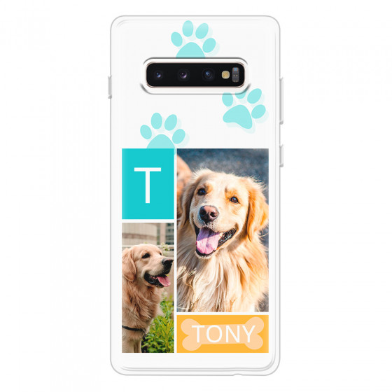 SAMSUNG - Galaxy S10 Plus - Soft Clear Case - Dog Collage