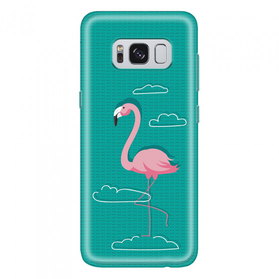 SAMSUNG - Galaxy S8 Plus - Soft Clear Case - Cartoon Flamingo