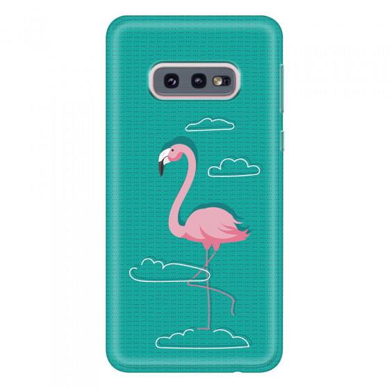 SAMSUNG - Galaxy S10e - Soft Clear Case - Cartoon Flamingo