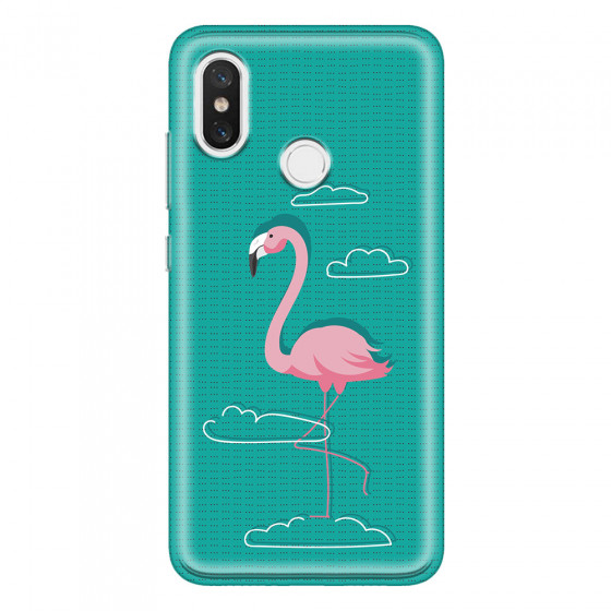 XIAOMI - Mi 8 - Soft Clear Case - Cartoon Flamingo