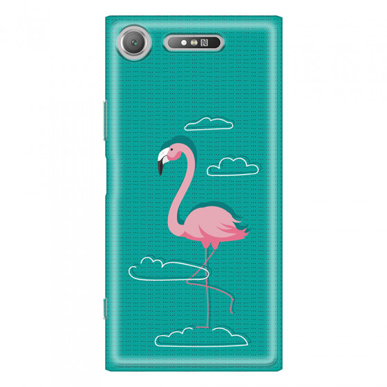 SONY - Sony XZ1 - Soft Clear Case - Cartoon Flamingo