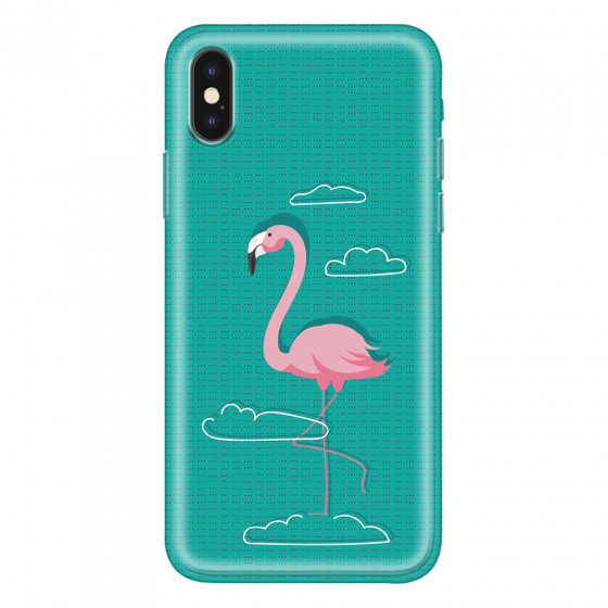 APPLE - iPhone XS Max - Soft Clear Case - Cartoon Flamingo