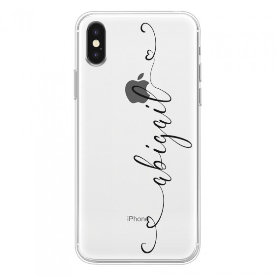 APPLE - iPhone XS - Soft Clear Case - Dark Hearts Handwritten