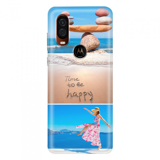 MOTOROLA by LENOVO - Moto One Vision - Soft Clear Case - Collage of 3