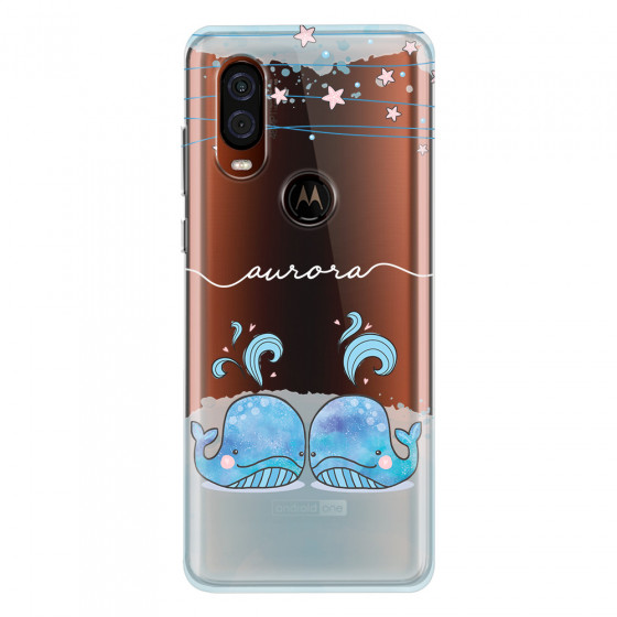 MOTOROLA by LENOVO - Moto One Vision - Soft Clear Case - Little Whales White