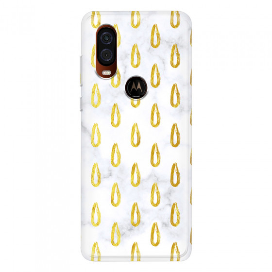 MOTOROLA by LENOVO - Moto One Vision - Soft Clear Case - Marble Drops