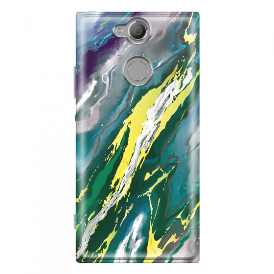 SONY - Sony XA2 - Soft Clear Case - Marble Rainforest Green