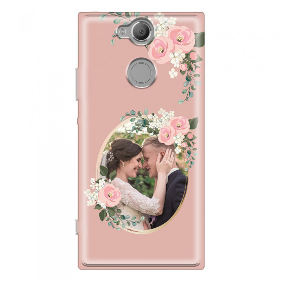 SONY - Sony XA2 - Soft Clear Case - Pink Floral Mirror Photo