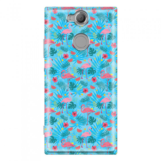 SONY - Sony XA2 - Soft Clear Case - Tropical Flamingo IV