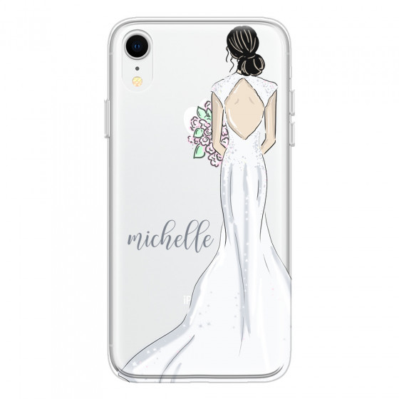 APPLE - iPhone XR - Soft Clear Case - Bride To Be Blackhair Dark
