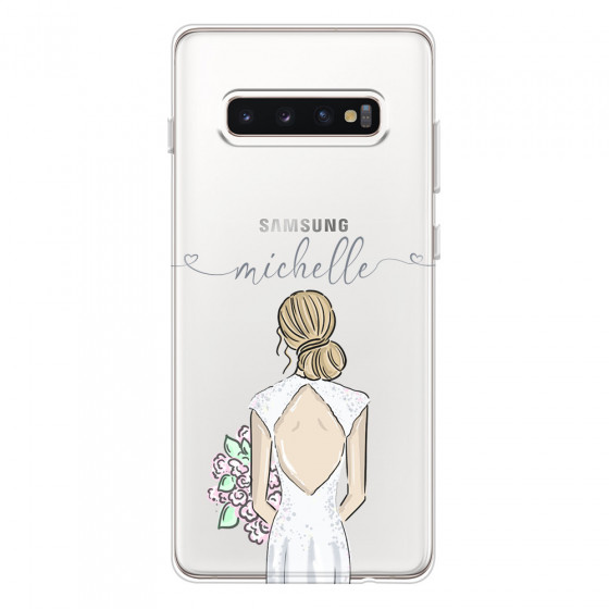 SAMSUNG - Galaxy S10 Plus - Soft Clear Case - Bride To Be Blonde II. Dark