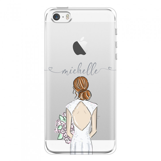 APPLE - iPhone 5S/SE - Soft Clear Case - Bride To Be Redhead II. Dark