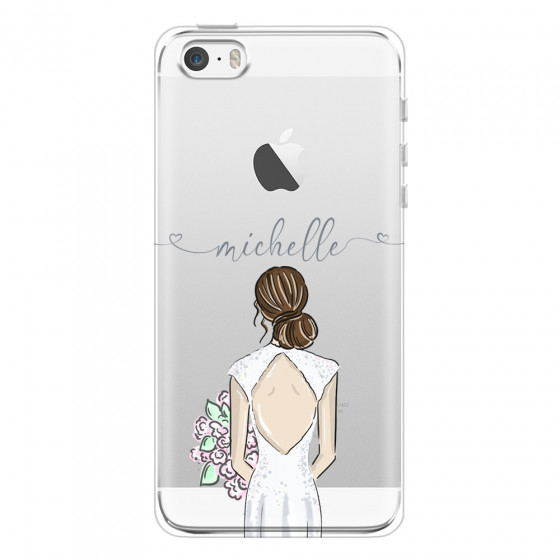 APPLE - iPhone 5S/SE - Soft Clear Case - Bride To Be Brunette II. Dark