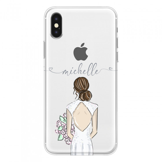 APPLE - iPhone XS Max - Soft Clear Case - Bride To Be Brunette II. Dark