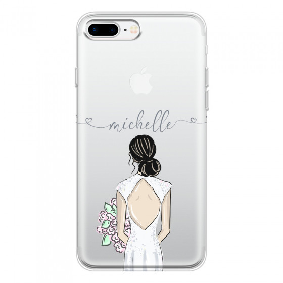 APPLE - iPhone 7 Plus - Soft Clear Case - Bride To Be Blackhair II. Dark