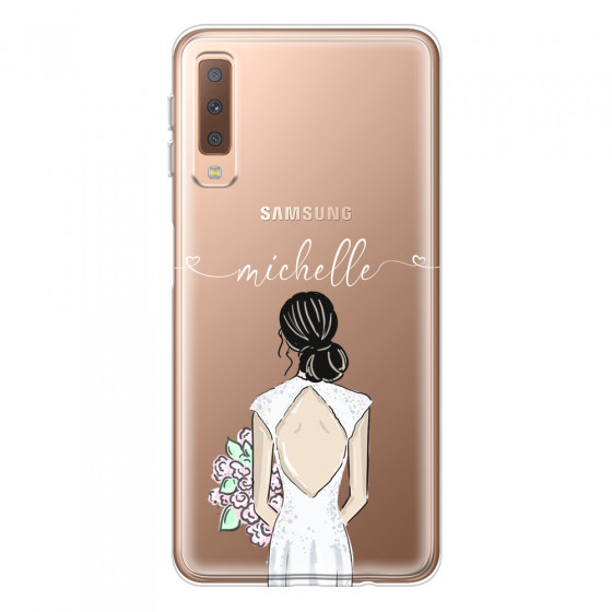 SAMSUNG - Galaxy A7 2018 - Soft Clear Case - Bride To Be Blackhair II.