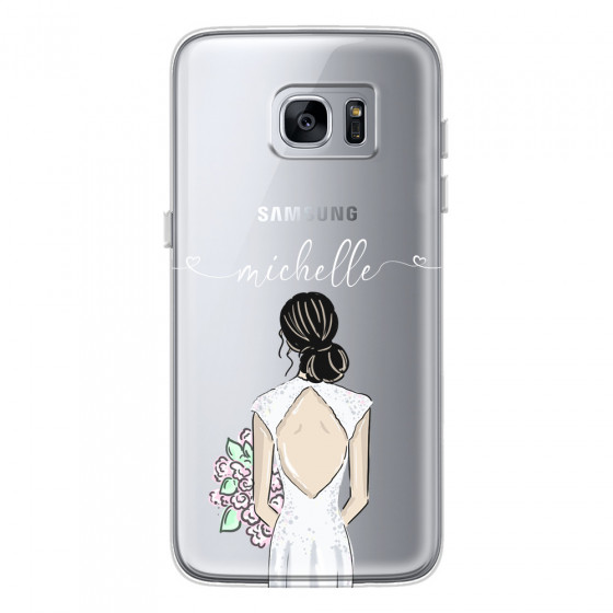 SAMSUNG - Galaxy S7 Edge - Soft Clear Case - Bride To Be Blackhair II.