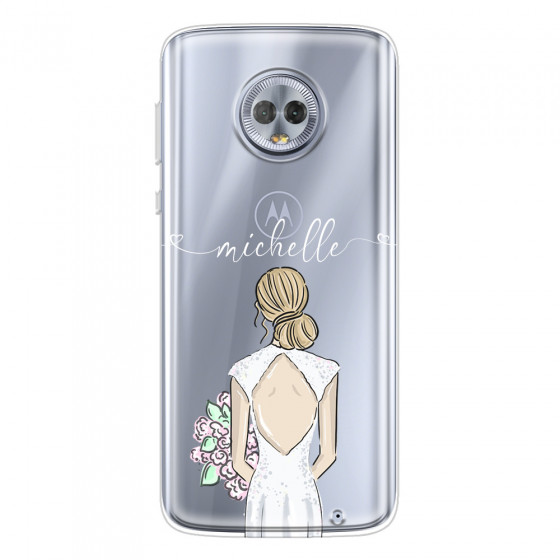 MOTOROLA by LENOVO - Moto G6 Plus - Soft Clear Case - Bride To Be Blonde II.