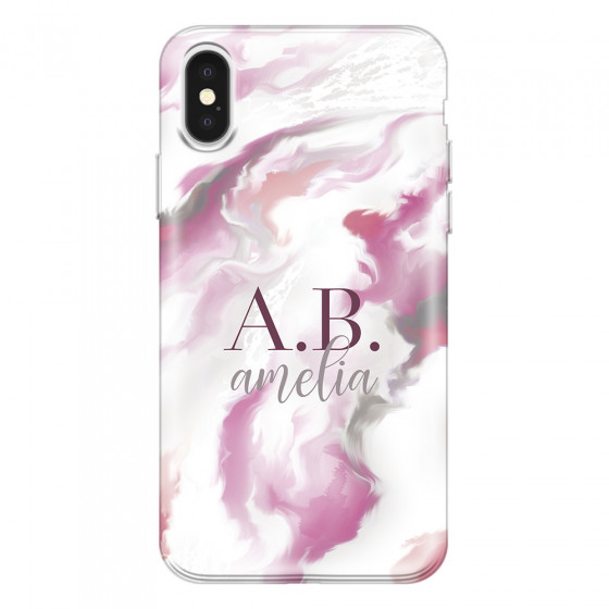 APPLE - iPhone X - Soft Clear Case - Streamflow Pink Ocean
