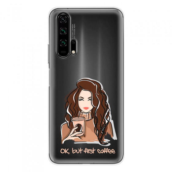 HONOR - Honor 20 Pro - Soft Clear Case - But First Coffee Light