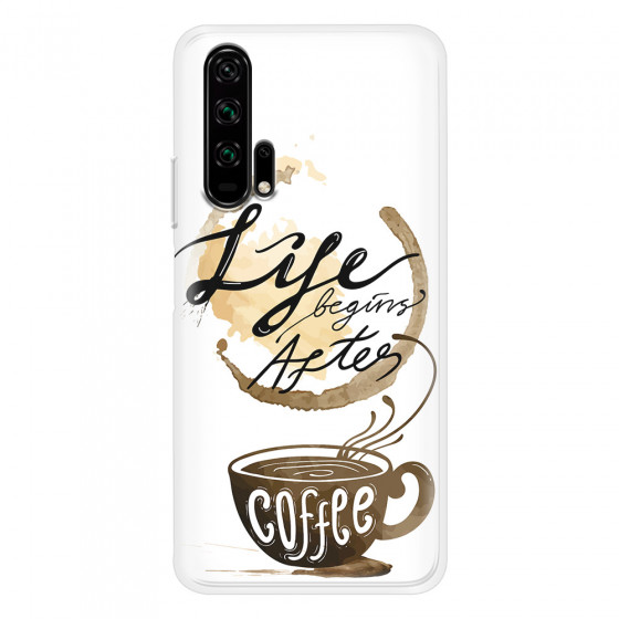 HONOR - Honor 20 Pro - Soft Clear Case - Life begins after coffee