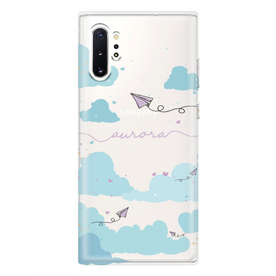 SAMSUNG - Galaxy Note 10 Plus - Soft Clear Case - Up in the Clouds Purple