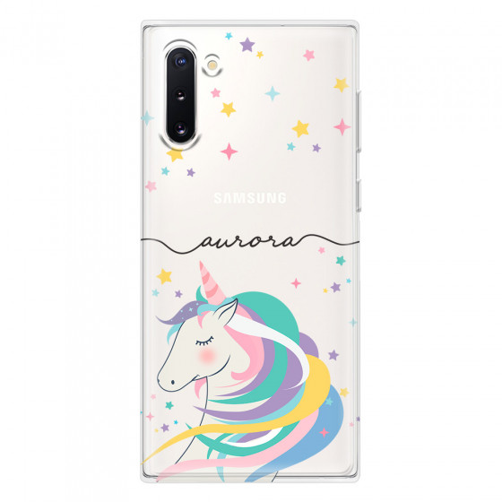 SAMSUNG - Galaxy Note 10 - Soft Clear Case - Clear Unicorn Handwritten