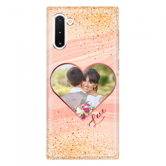 SAMSUNG - Galaxy Note 10 - Soft Clear Case - Glitter Love Heart Photo