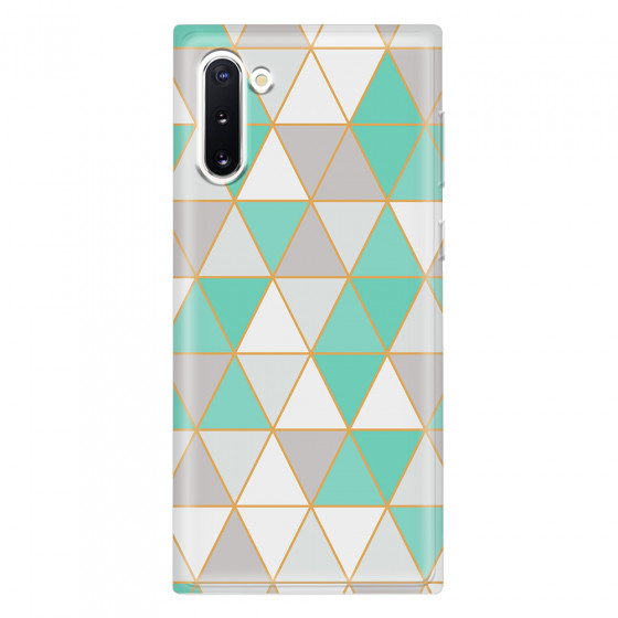 SAMSUNG - Galaxy Note 10 - Soft Clear Case - Green Triangle Pattern
