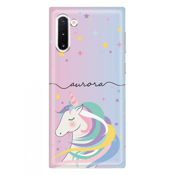 SAMSUNG - Galaxy Note 10 - Soft Clear Case - Pink Unicorn Handwritten