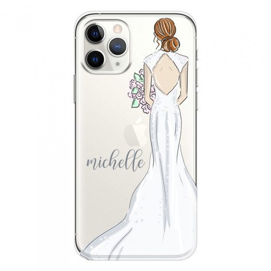 APPLE - iPhone 11 Pro - Soft Clear Case - Bride To Be Redhead Dark