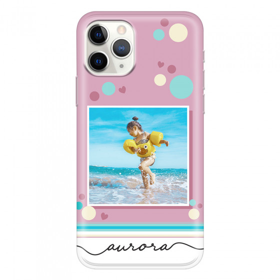 APPLE - iPhone 11 Pro - Soft Clear Case - Cute Dots Photo Case